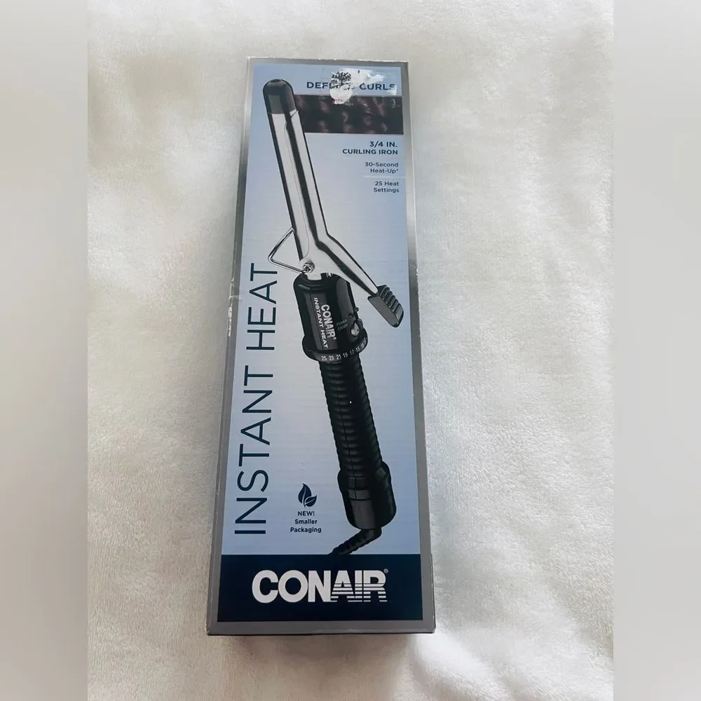 Conair Instant Heat 3/4 Inch Curling Iron Black New In Box 25 Heat Settings Auto